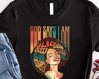Black Queen Shirt, Melanin Pride T Shirt, Afro Woman Graphic Tee, Empowerment Shirt, Black Girl Magic Top, Black Lives Matter, Black Girl