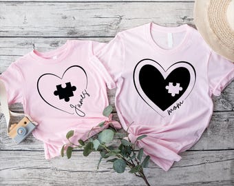 Heart Puzzle and Missing Piece Matching Mothers Day Shirt,Mommy and Me Matching Puzzle Heart Outfit,Mothers Day Gift,New Mom Gift,Mother Kid