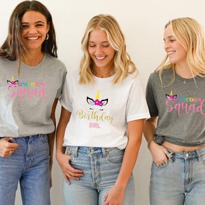 Unicorn Birthday Girl Birthday Squad Shirt, Unicorn Themed Birthday Party Shirt, Happy Birthday Shirt, Matching Unicorn Bday Shirt For Girls