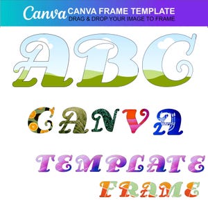 Custom Alphabet Canva Frame Template, Editable Letter Frames for DIY Designs, Perfect for Scrapbooking and Personalized Projects