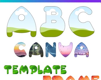 Szablon ramki Canva z alfabetem: Ramki z literami DIY (do pobrania w wersji cyfrowej)