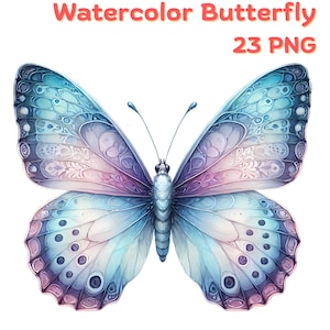 Aquarel vlinder clipartbundel, delicate vlinder png-set, handgeschilderde vlinderkunst voor sublimatie, ontwerp voor ambacht