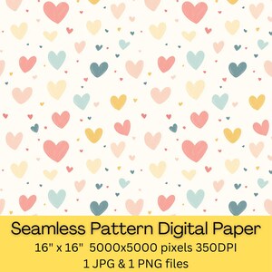 Tela de corazón pastel con encanto vintage sin costuras: diseño suave y romántico para acolchado, decoración de guarderías, manualidades, baby showers y costura DIY