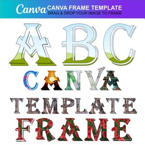 Custom Alphabet Canva Frame Template, Editable Letter Frames for DIY Designs, Perfect for Scrapbooking and Personalized Projects