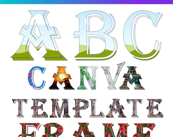 Custom Alphabet Canva Frame Template: DIY Scrapbooking (Digital Download)