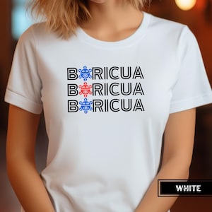 Camiseta con la bandera de Puerto Rico, camiseta boricua, camiseta de Puerto Rico, camiseta puertorriqueña, camiseta taína Mes de la Herencia Hispana