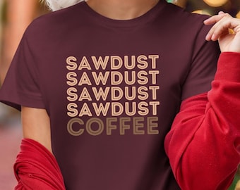 Maglietta da falegname con segatura per lavorazione del legno, maglietta da falegname, regalo da falegname, regalo per lavorazione del legno, maglietta da falegname, falegname