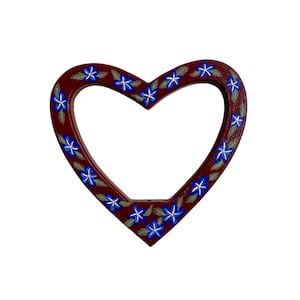 Wood Heart- Floral Handpainted