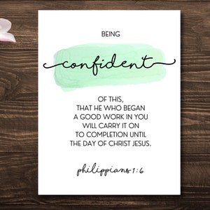 Escritura para impressão: Filipenses - "Tendo certeza disto, que Aquele que começou a boa obra em vós..."