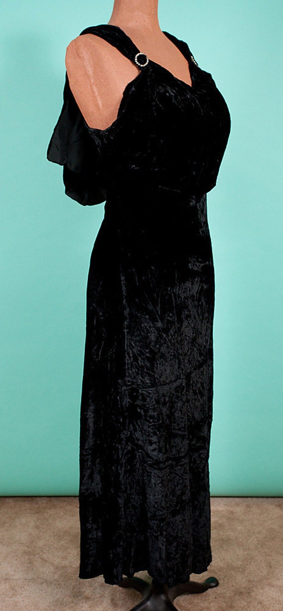 Items similar to 1920s/30s Black Deco Silk Velvet Gown, Formal, Holiday ...