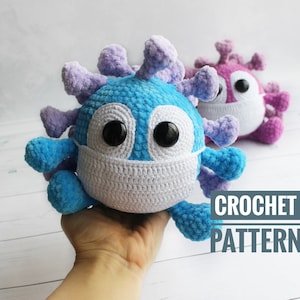 CROCHET PATTERN Virus toy Funny microbe toy Funny virus toy Amigurumi tutorial PDF file