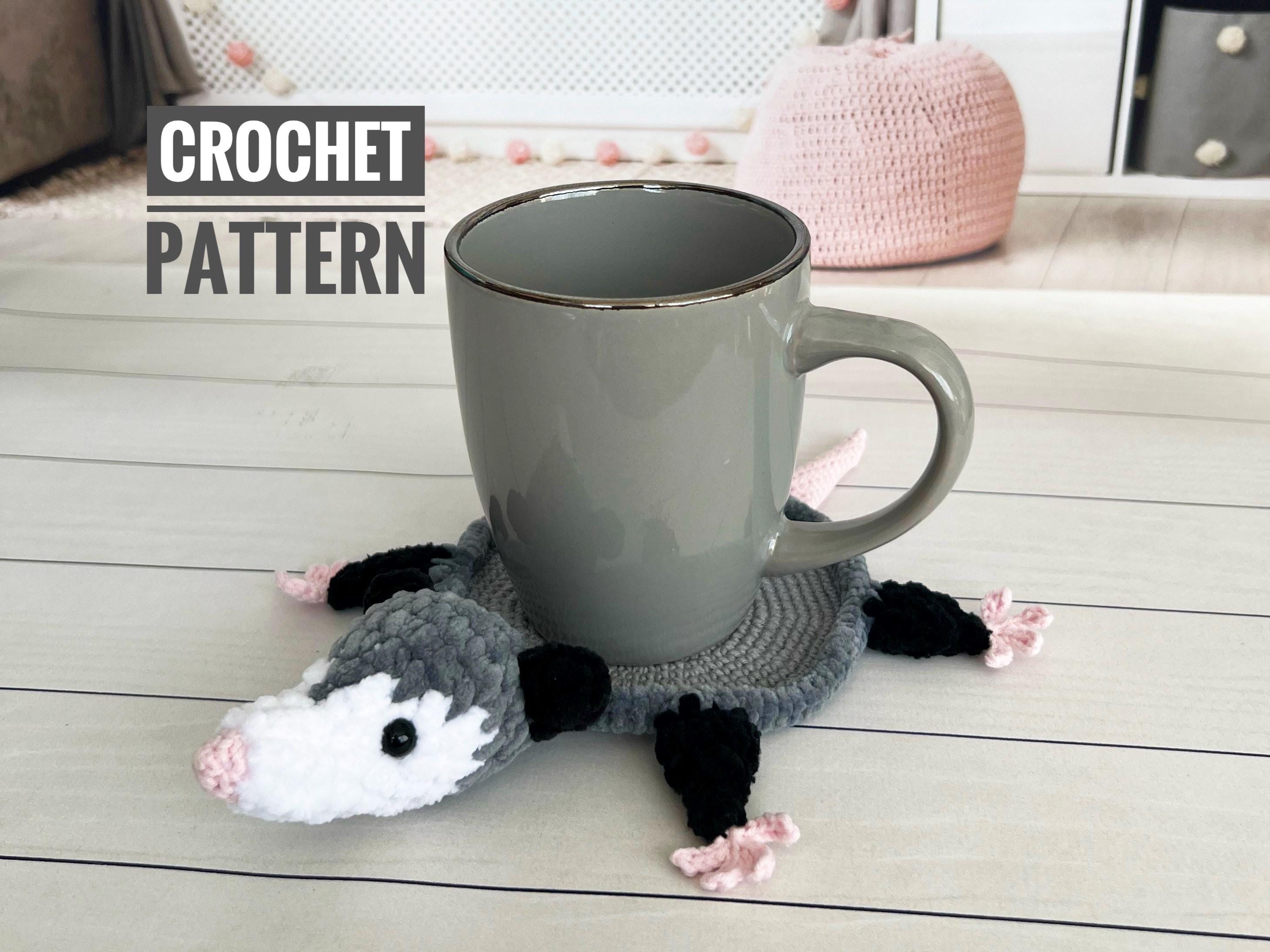39 Opossum Crochet Patterns for Cute, Quirky Amigurumi Projects 28 Crochet Pattern Opossum toy Cup holder opossum Coaster
