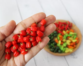 Miniatuur rode peper 1:12 miniatuur groenten Miniatuur peper miniatuur boer Realistische miniaturen voedsel voor poppen Poppenhuisminiatuur