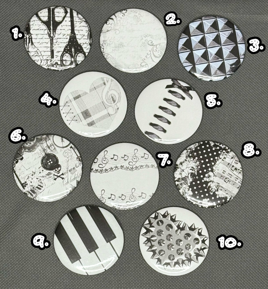 Pins Emo Goth Punk 2 Inch Pin-back Buttons: White & Black Designs - Etsy