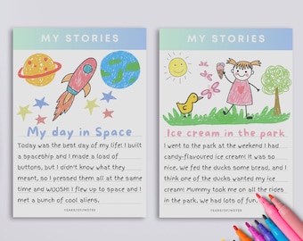 Kids Writing Paper Printable, Homeschool Stationery (A3, A4, A5)