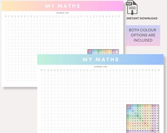 Math Graph Paper with Times Table & Number Line (Printable PDF)