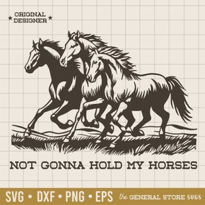 Not Gonna Hold My Horses / paarden Svg / Country Western / Country Girls / Cowboy Shirt Design / Trendy Svg / Digitale download / Cowgirls Svg