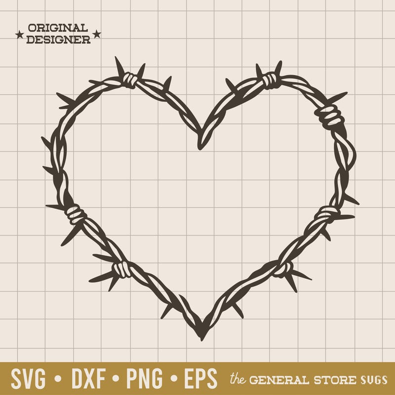 Barbed Wire Heart - Etsy