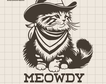 Cowboy kat SVG: westerse dieren clipart (digitale download)