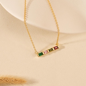 Personalized Family Birthstone Necklace, Gold Birthstone Necklace ,Moms Necklace,Birthstone Jewelry for Mom,Birthday Gifts,Gifts for Mother