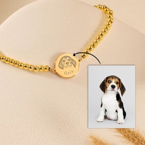 Armband för husdjursporträtt, armband för hundmamma, minnesgåva för hund, personlig fotogåva för förlust av husdjur, present till mamma, julklappar