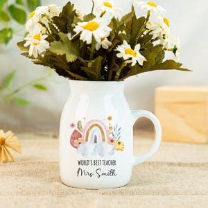 Custom Teachers Appreciation Gifts,Floral Vase for Teacher,Teacher Gifts Vase,Thank You Teacher Gifts,End of Year Gifts,Leaving School Gift