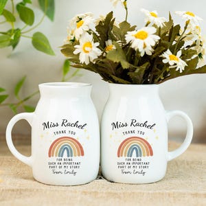 Custom Teachers Flower Vase,Floral Vase for Teacher,Teacher Appreciation Gifts,Thank You Teacher Gifts,End of Year Gifts,Leaving School Gift