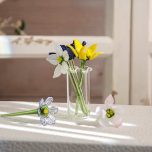 Handmade Glass Birth Flowers,Mini Birth Flower Bouquet, Personalized Gift for Friends, Birthday Commemorative Gifts, Unique Christmas Gifts
