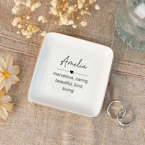 Custom Affirmations Trinket Dish for Girl,Daughters Jewelry Dish,Gifts for Daughter from Mother,Birthday Gifts