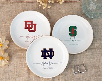 Benutzerdefinierte College-Logo-Schmuckstück, Abschluss-Schmuckschale, Universitäts-Stolz-Trinket-Tablett, College-Wohnheim-Dekor, Jahresende-Geschenke, Alumni-Geschenke