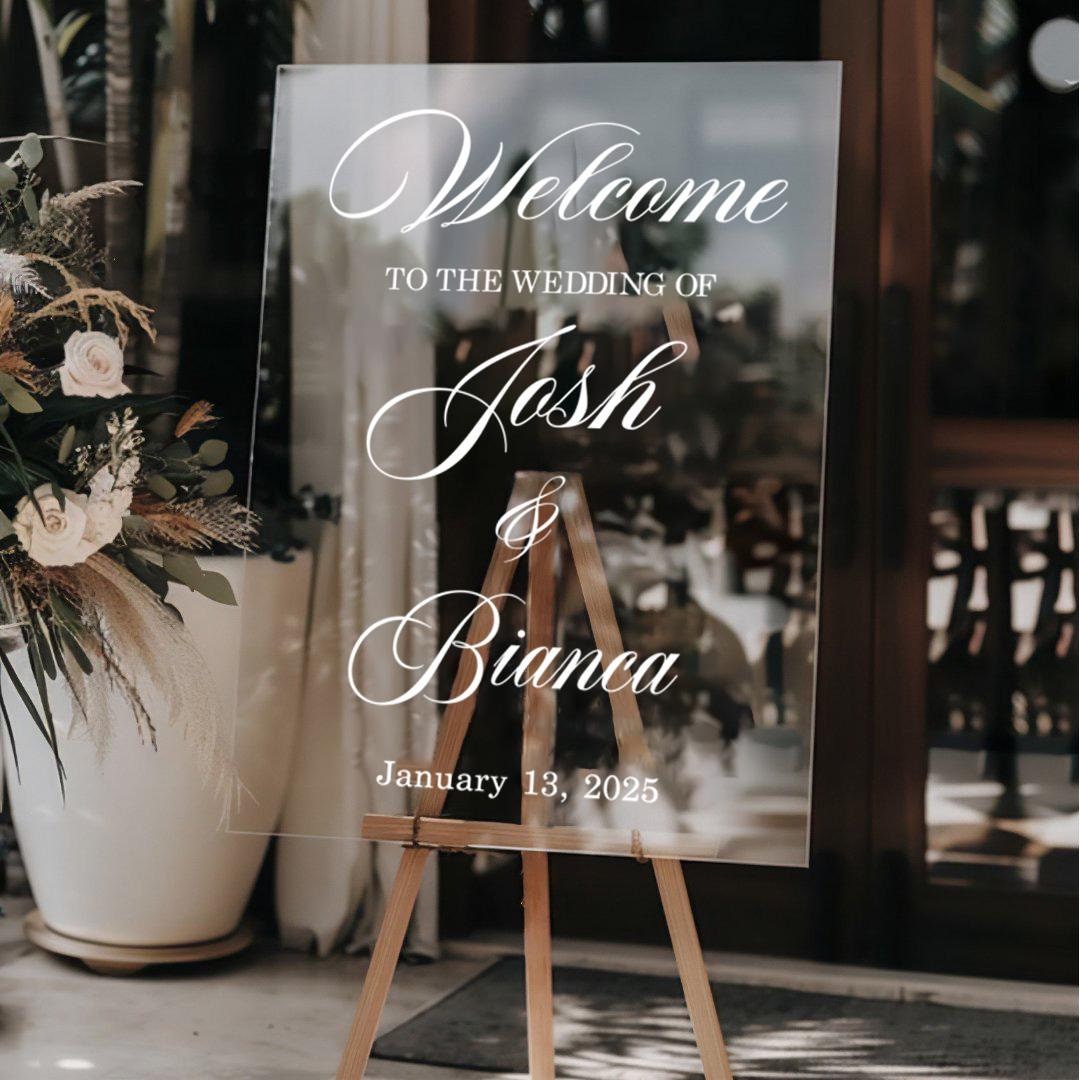 Wedding Welcome Sign, Modern Wedding Sign, Acrylic Wedding Sign,Welcome To Our Wedding Acrylic Sign, Wedding Decor, Wedding Gifts