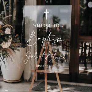 Babys Baptism Welcome Sign,Welcome To The Baptism Sign,Christening Welcome Sign,Welcome First Communion Sign,Baptism Decor Centerpieces