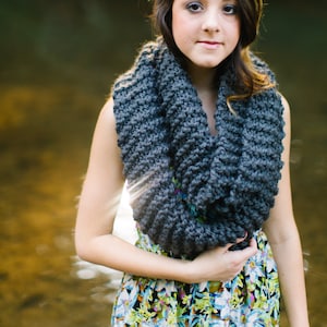 KNITTING PATTERN Extra Long Infinity Scarf //PDF Wrapped Snood Cowl Scarf Pattern