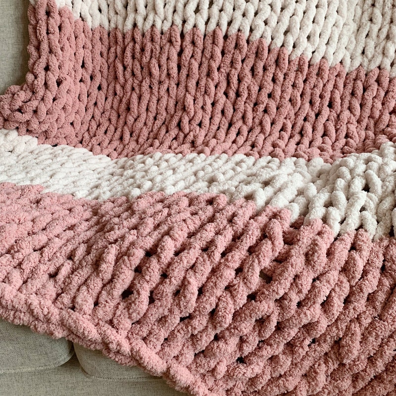 Maggie Knit Blanket - Pink main image 1