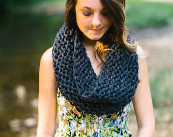 Pick Your Color Circular Cowl // Made to Order Personalized Infinity Scarf // Grey Circle Cowl