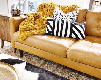 Mustard Gold Oversized Chunky Blanket // Made to order