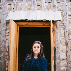 Navy Blue Extra Chunky Cowl // Warm Thick Collared Ribbed Circle Scarf image 7