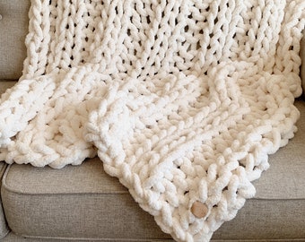 Chunk Blanke Chenille Handknit // Skinny Rib Pattern