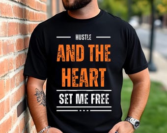 Camiseta unisex teñida Hustle, camiseta inspiradora, camiseta motivacional, camiseta con gráfico de corazón, regalo para emprendedores, ropa informal