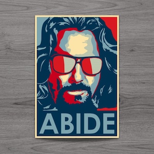 Big Lebowski The Dude Abides Fridge Magnet or Laptop Sticker