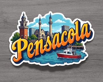 Pensacola Florida Fridge Magnet or Laptop Sticker
