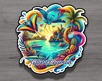 Grand Cayman Islands Fridge Magnet or Laptop Sticker