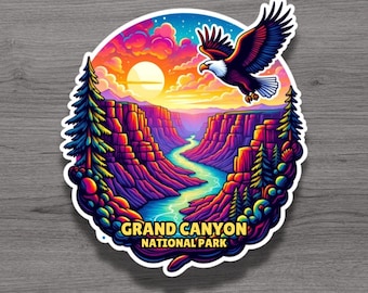 Aimant de réfrigérateur ou autocollant pour ordinateur portable Parc national du Grand Canyon