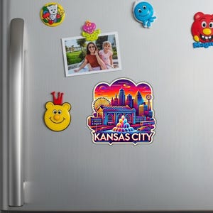 Aimant de réfrigérateur ou autocollant d'ordinateur portable Kansas City Fridge Magnet