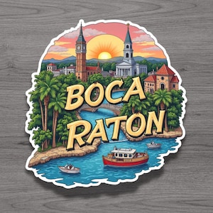 Boca Raton Florida Fridge Magnet or Laptop Sticker