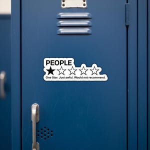 People 1 Star Review Funny Sarcastic Humor Fridge Magnet or Laptop Sticker image 4
