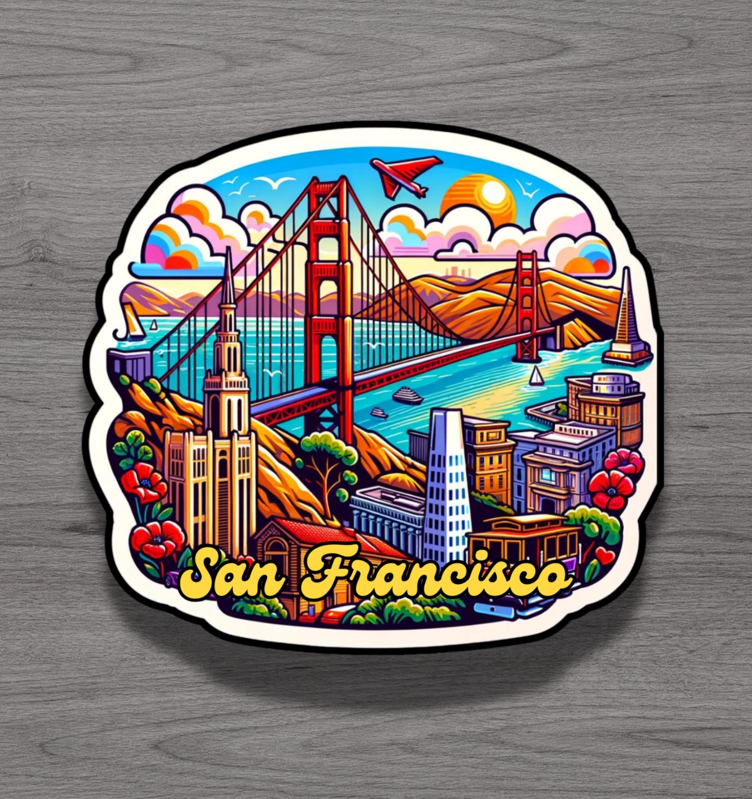 Sf Sticker San Francisco California Fridge Magnet or Laptop Sticker - Etsy