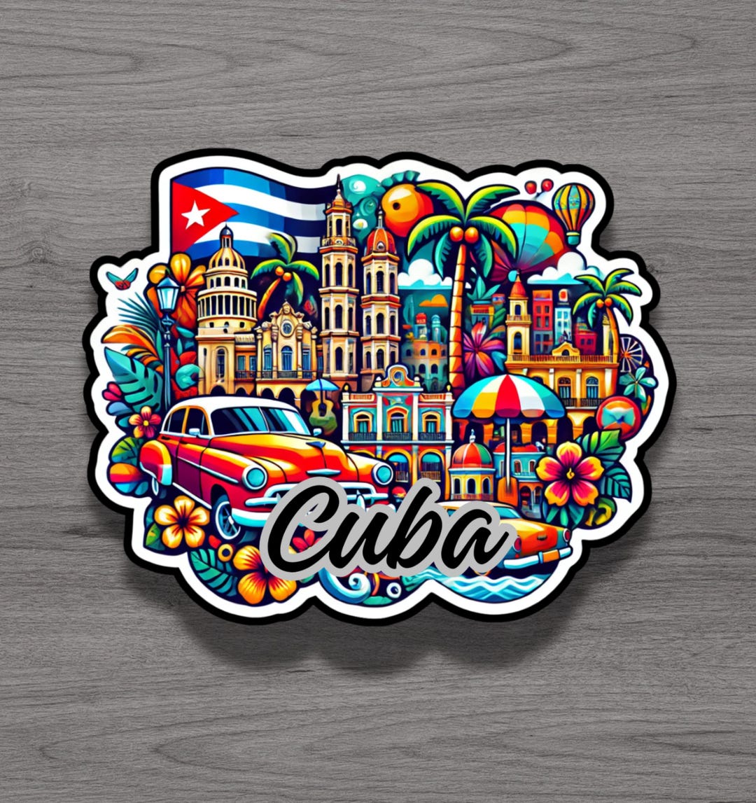 Cuba Fridge Magnet or Laptop Sticker - Etsy