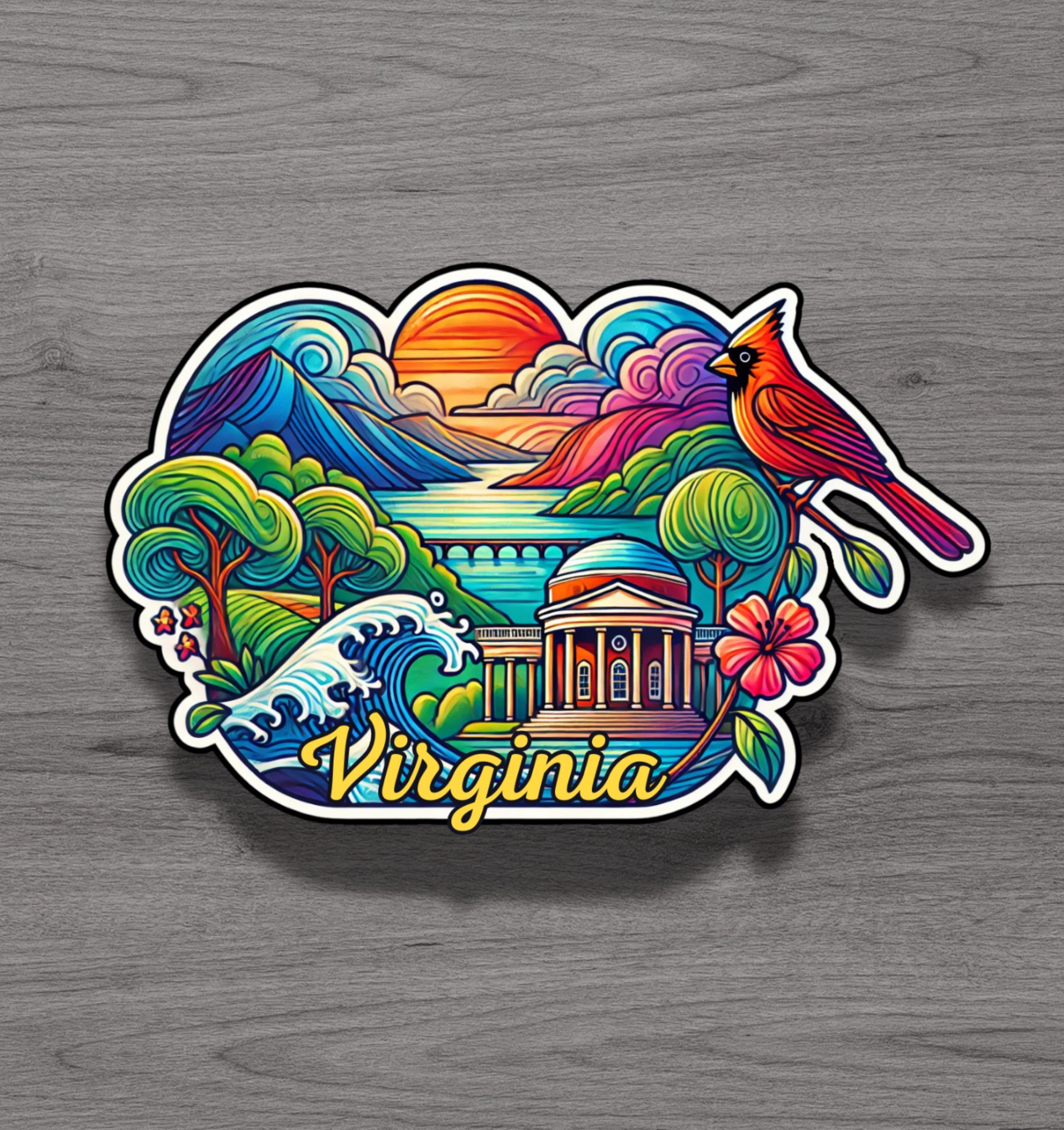 Virginia Fridge Magnet or Laptop Sticker - Etsy