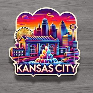 Aimant de réfrigérateur ou autocollant d'ordinateur portable Kansas City image 1